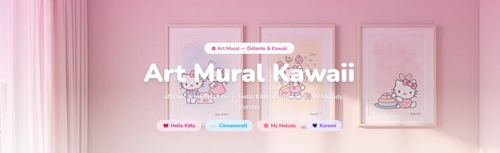kawaii art mural bannière